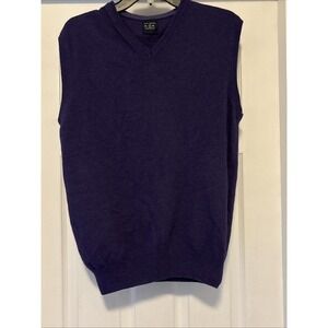 BK Collection V Neck‎ Purple Sweater Vest Wool Cashmere Angora Blend Pullover XL